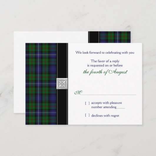 Robertson Hunting Tartan Celtic Wedding RSVP (Vorne/Hinten)