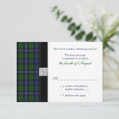 Robertson Hunting Tartan Celtic Wedding RSVP Karte (Stehend Vorderseite)
