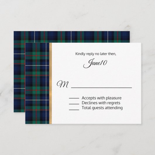 Robertson Kariert Wedding RSVP (Vorne/Hinten)