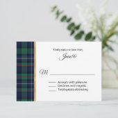 Robertson Kariert Wedding RSVP Karte (Stehend Vorderseite)