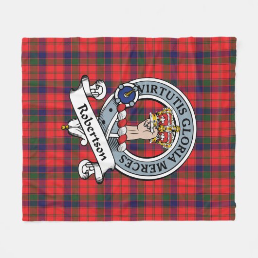 Robertson Modern Clan Abzeichen Tartan Kariert Fleecedecke (Vorderseite (Horizontal))