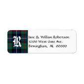 Robertson Tartan Kariert Monogram Address Labels (Vorne)