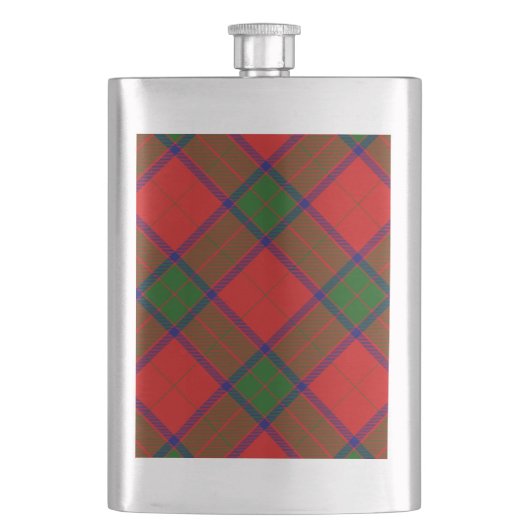Robertson tartan rot kariert flachmann (Vorderseite)