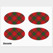 Robertson tartan rot kariert ovaler aufkleber (Blatt)