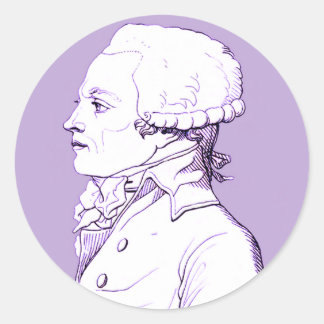 Robespierre-Profil auf dem Lavendel-Aufkleber Runder Aufkleber
