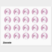 Robespierre-Profil in der Rose, Runder Aufkleber (Blatt)