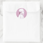 Robespierre-Profil in der Rose, Runder Aufkleber (Tasche)