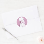 Robespierre-Profil in der Rose, Runder Aufkleber (Umschlag)