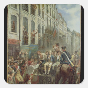 Robespierre und Saint-Just Quadratischer Aufkleber