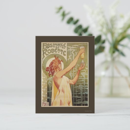 Robette Absinth Werbeplakat Postkarte (Stehend Vorderseite)