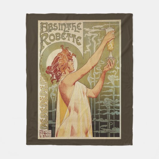 Robette Absinthe Werbeplakat Fleecedecke (Vorderseite)