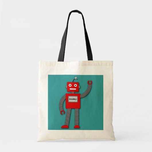 Robi die Retro Roboter-Tasche Tragetasche (Vorne)