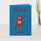 Robi the Retro Robot Kids Birthday Card Karte (Vorderseite)