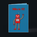 Robi the Retro Robot Kids Birthday Card Karte<br><div class="desc">Robi the Retro Robot - he's friendly and perfect for a boy's birthday card! I like the blue backgrounds, but do experiment with other colours to suit your taste! The boy isn't called Mike or aged 10?! Change the text and font to fit! I created a shadow effect with the...</div>