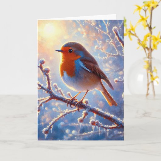 Robin 1 karte (Gelbe Blume)