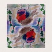 Robin Abstrakt Art Christmas Card (Außenseite Aufgefaltet)