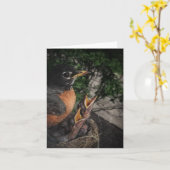 Robin and Babies Blank Note Card Karte (Gelbe Blume)