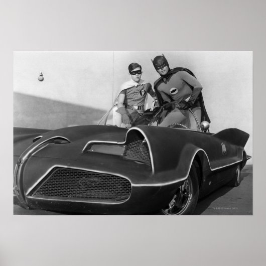 Robin and Batman Standing in Batmobile Poster (Vorne)