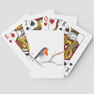 Robin Aquarell Weihnachtskunst Spielkarten