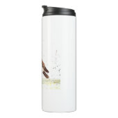 Robin Aquarell Weihnachtsvogelwälder Thermosbecher (Nach rechts gedreht)