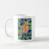 Robin auf Buntglas Kaffeetasse (Links)