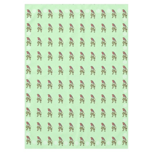 Robin auf Efeu-Blättern von Wildvögeln Tischdecke (Vorderseite)