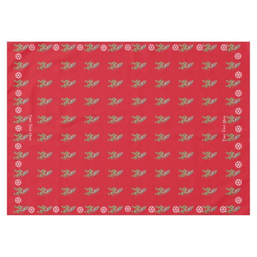 Robin auf Efeu-Blättern wild lebende Vögel zu Weih Tischdecke (Vorderseite (Horizontal))