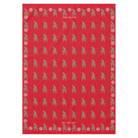 Robin auf Efeu-Blättern wild lebende Vögel zu Weih Tischdecke (Vorderseite)