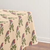 Robin auf Efeu-Blättern wild lebende Vögel zu Weih Tischdecke (Beispiel)