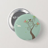 Robin auf einem Baum Button (Vorne & Hinten)