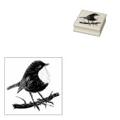 Robin auf einem Zweig Gummistempel (Stempel)