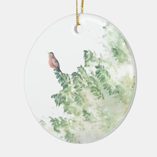 Robin-Aufseher Keramik Ornament (Links)