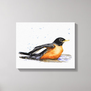 Robin Bathing Leinwanddruck