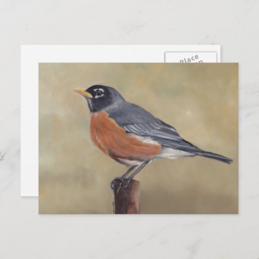 Robin Bird Art Postcard Postkarte (Vorne/Hinten)