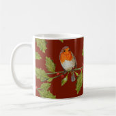 Robin Bird auf dem Holly Branly Throw Kissen Kaffeetasse (Links)