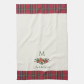 Robin Bird Custom Monogram Christmas Geschirrtuch (Vertikal)