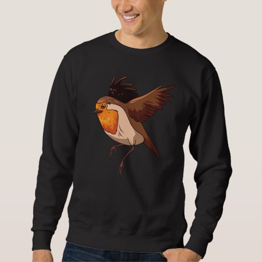 Robin Bird Cute Birds Animal Graphic Sweatshirt (Vorderseite)