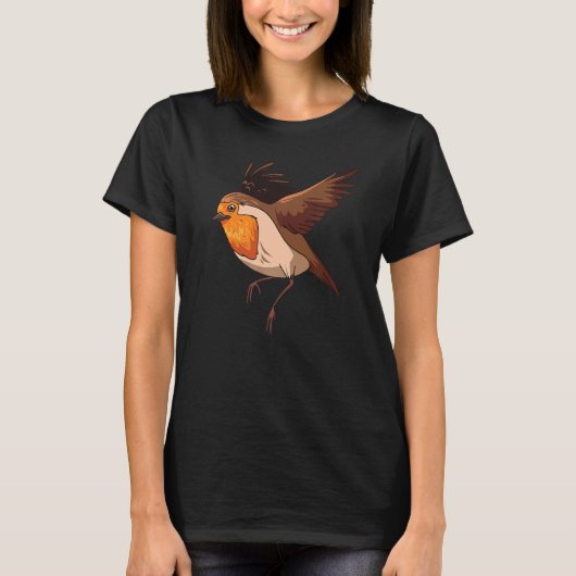 Robin Bird  Cute Birds Animal  Graphic T-Shirt (Vorderseite)