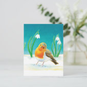 Robin Bird - Erithacus rubecula Feiertagspostkarte (Stehend Vorderseite)