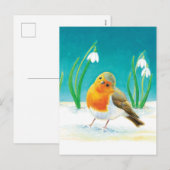 Robin Bird - Erithacus rubecula Feiertagspostkarte (Vorne/Hinten)