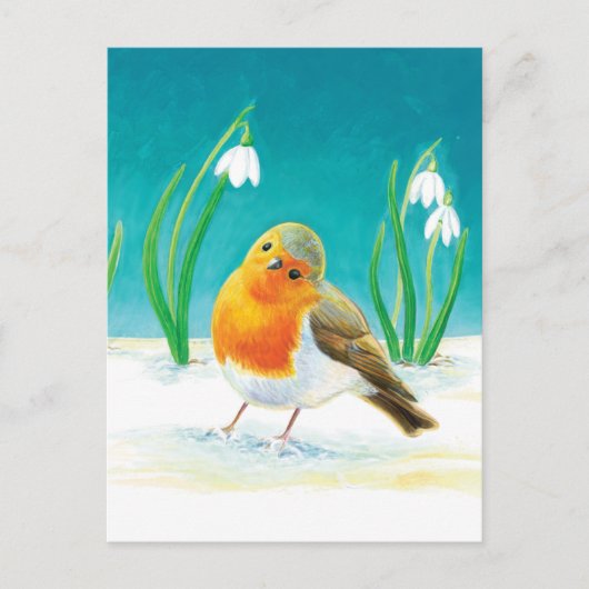 Robin Bird - Erithacus rubecula Feiertagspostkarte (Vorderseite)