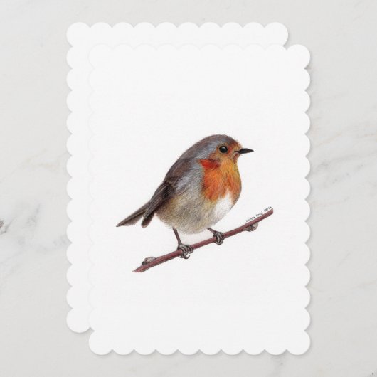 Robin Bird (Erithacus Rubecula) Geschenkkarte Einladung (Vorne/Hinten)