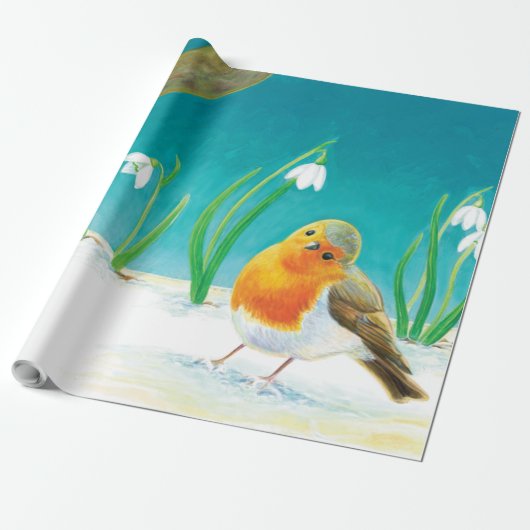 Robin Bird (Erithacus rubecula) Geschenkpapier (Ungerollt)