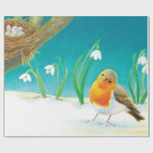 Robin Bird (Erithacus rubecula) Geschenkpapier (Flach)