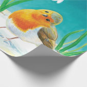 Robin Bird (Erithacus rubecula) Geschenkpapier (Ecke)