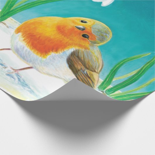 Robin Bird (Erithacus rubecula) Geschenkpapier (Ecke)