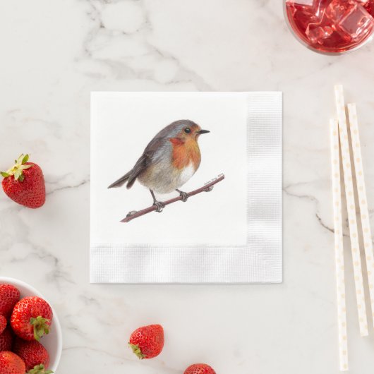 Robin Bird (Erithacus Rubecula) Napkin Serviette (Beispiel)