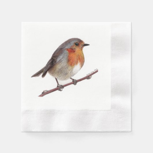 Robin Bird (Erithacus Rubecula) Napkin Serviette (Vorderseite)