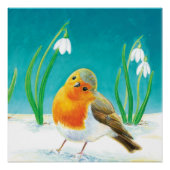 Robin Bird - Erithacus rubecula Poster (Vorderseite)