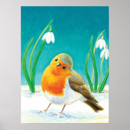Robin Bird - Erithacus rubecula Poster